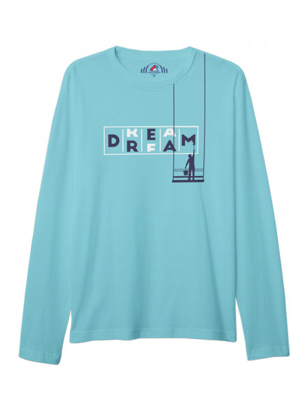 BAYAN BİSİKLET YAKA DREAM BASKILI TURKUAZ SWEAT SHIRT