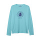 ÜNİSEKS BİSİKLET YAKA SHERLOCK HOLMES BASKILI TURKUAZ SWEAT SHIRT