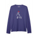 BAYAN BİSİKLET YAKA BTS BASKILI SAKS MAVİ SWEAT SHIRT