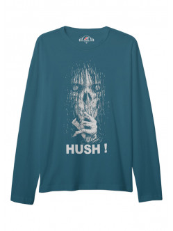 ÜNİSEKS BİSİKLET YAKA HUSH BASKILI İNDİGO MAVİ SWEAT SHIRT