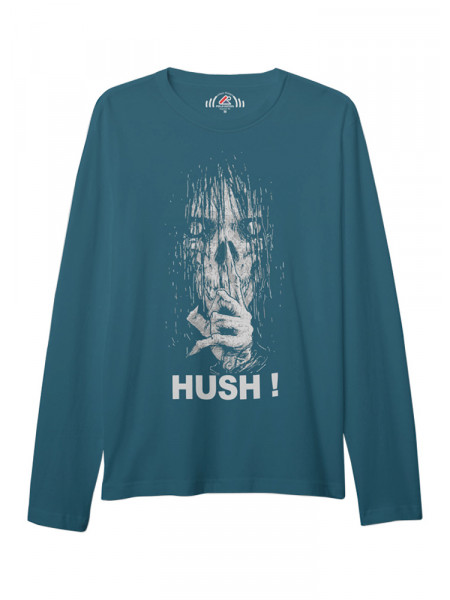 ÜNİSEKS BİSİKLET YAKA HUSH BASKILI İNDİGO MAVİ SWEAT SHIRT
