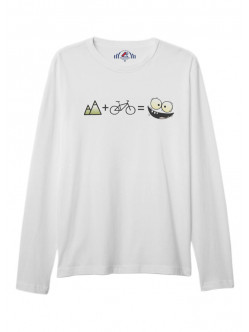 ÜNİSEKS BİSİKLET YAKA SMILED CYCLIST BASKILI BEYAZ SWEAT SHIRT