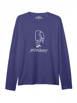 BAYAN BİSİKLET YAKA CEP BASKILI SAKS MAVİ SWEAT SHIRT