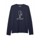 BAYAN BİSİKLET YAKA MONDAY BASKILI LACİVERT SWEAT SHIRT
